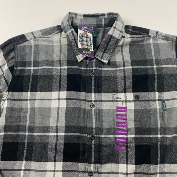 NEW Lot of 2 Woolrich Flannel Shirt Men's 3XL Granite Plaid Deep Navy Plaid - Picture 10 of 15